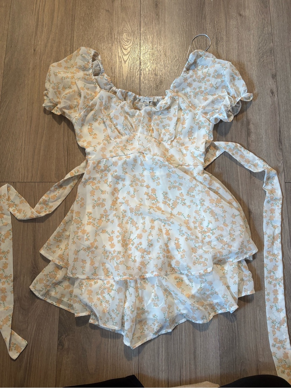 Love Tree White Floral Ruffle romper